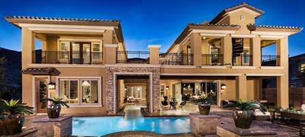 Large House with outdoor patio and fountain