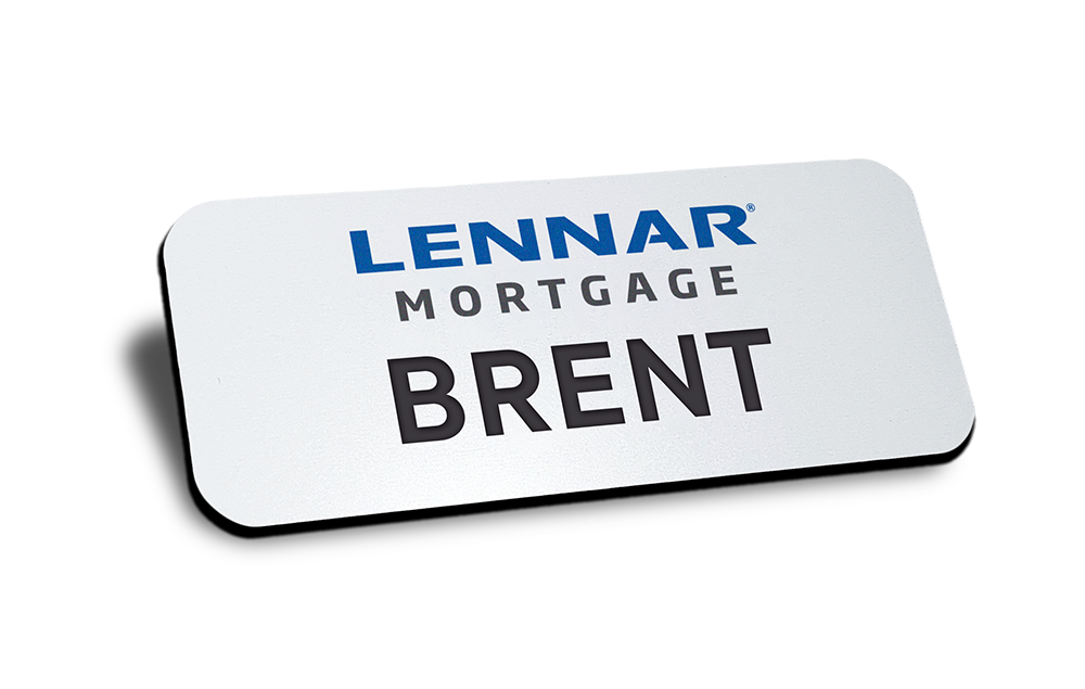 Lennar Mortgage name badge with the name, Laura
